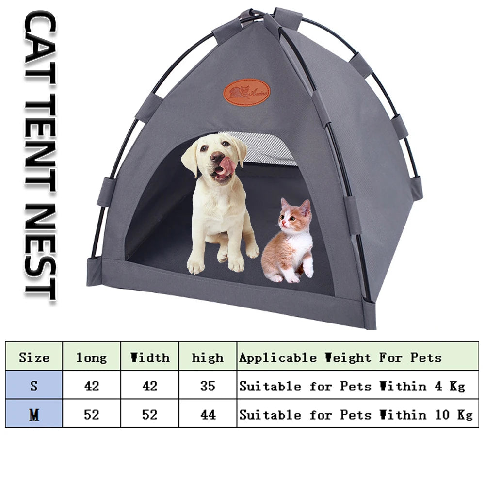 Foldable Pet Tent Bed Cats House Warm Cushions Four Seasons Universal Cat and Dog Pets Nest Cool Mat Outdoor Portable Breathable