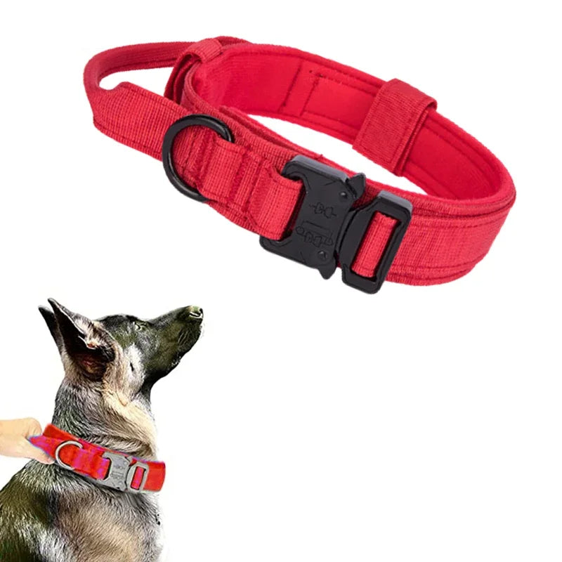 Durable Tactical Dog Collar Leash Set Adjustable Medium Large Dog